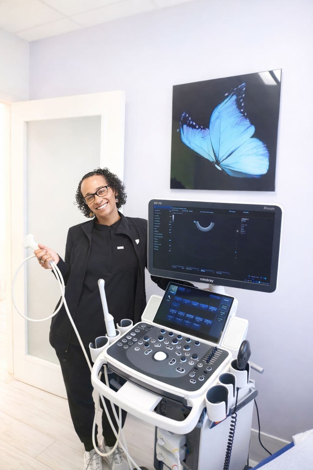 Ultrasound image illustrating a successful pregnancy at Palm Beach Fertility Center